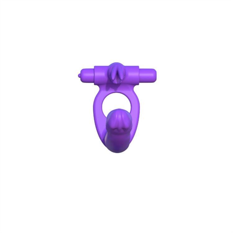 Picture of C-RINGZ SILICONE DOUBLE PENETRATOR RABBIT PURPLE