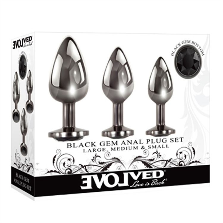 Picture of Black Gem Anal Plug Set