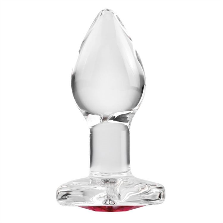 Picture of Red Heart Gem Glass Plug - Small