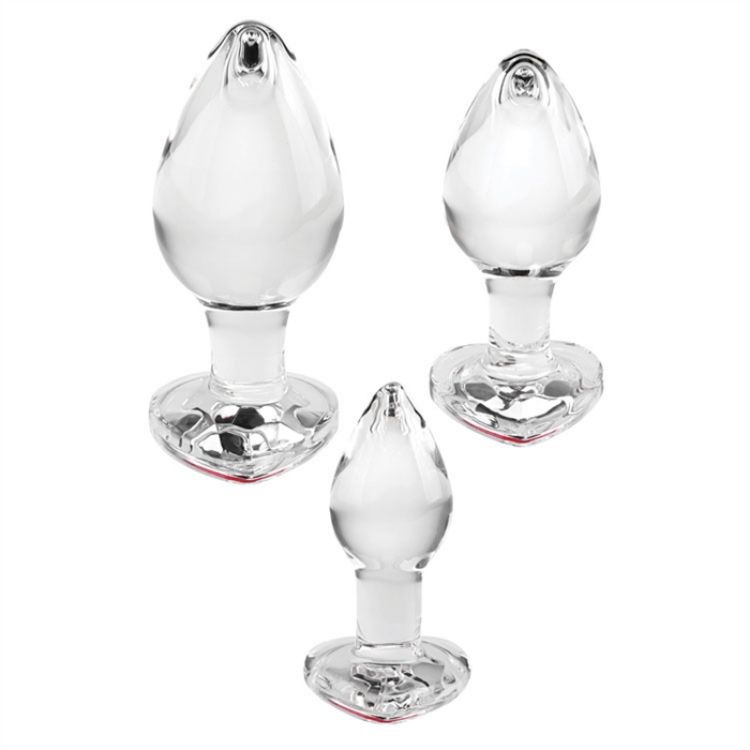 Picture of Red Heart Gem Glass Plug Set