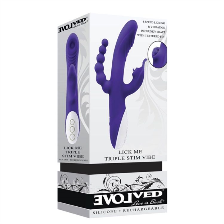 Picture of Lick Me Triple Stim Vibe - Silicone Purple