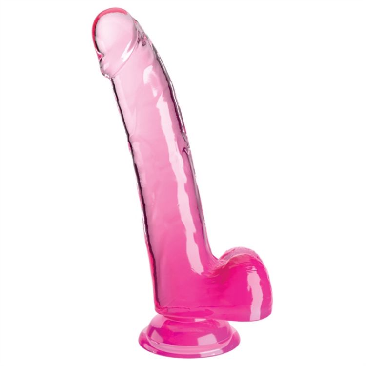 Picture of King Cock Clear 9" With Balls - Pink