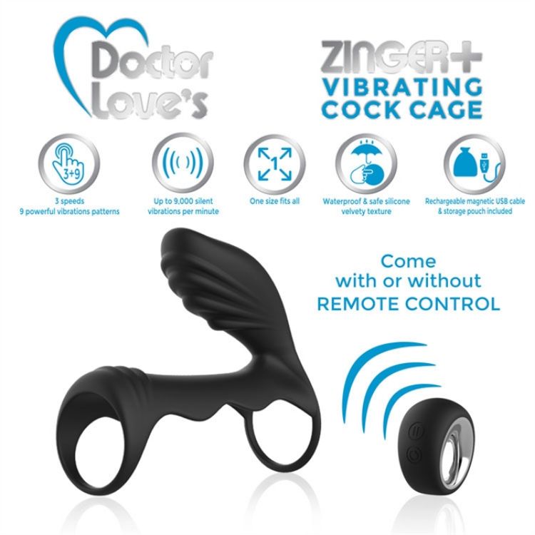 Picture of DL - Zinger+ Cock Cage - Remote Rechargeable Black